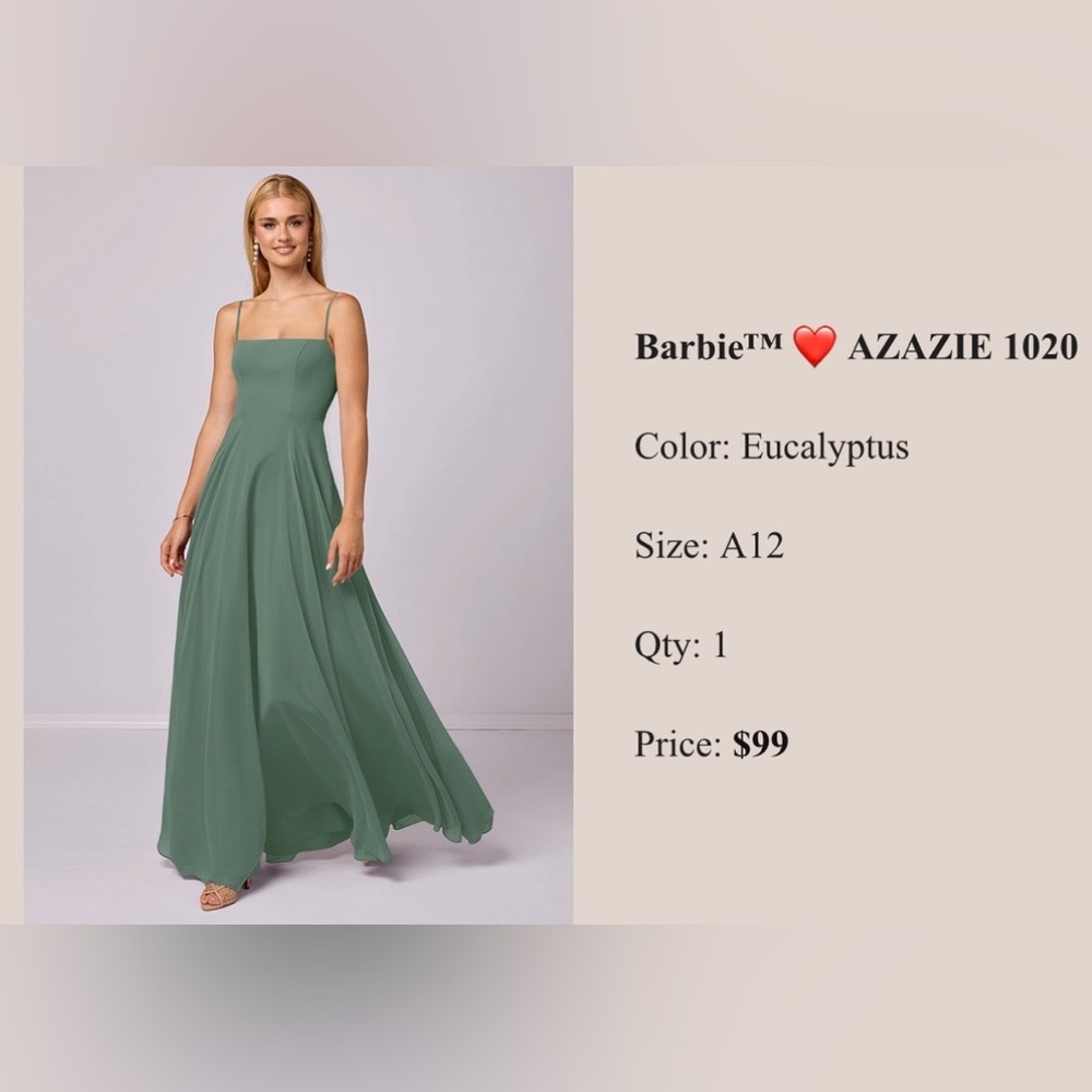 Azazie Eucalyptus Green Gown